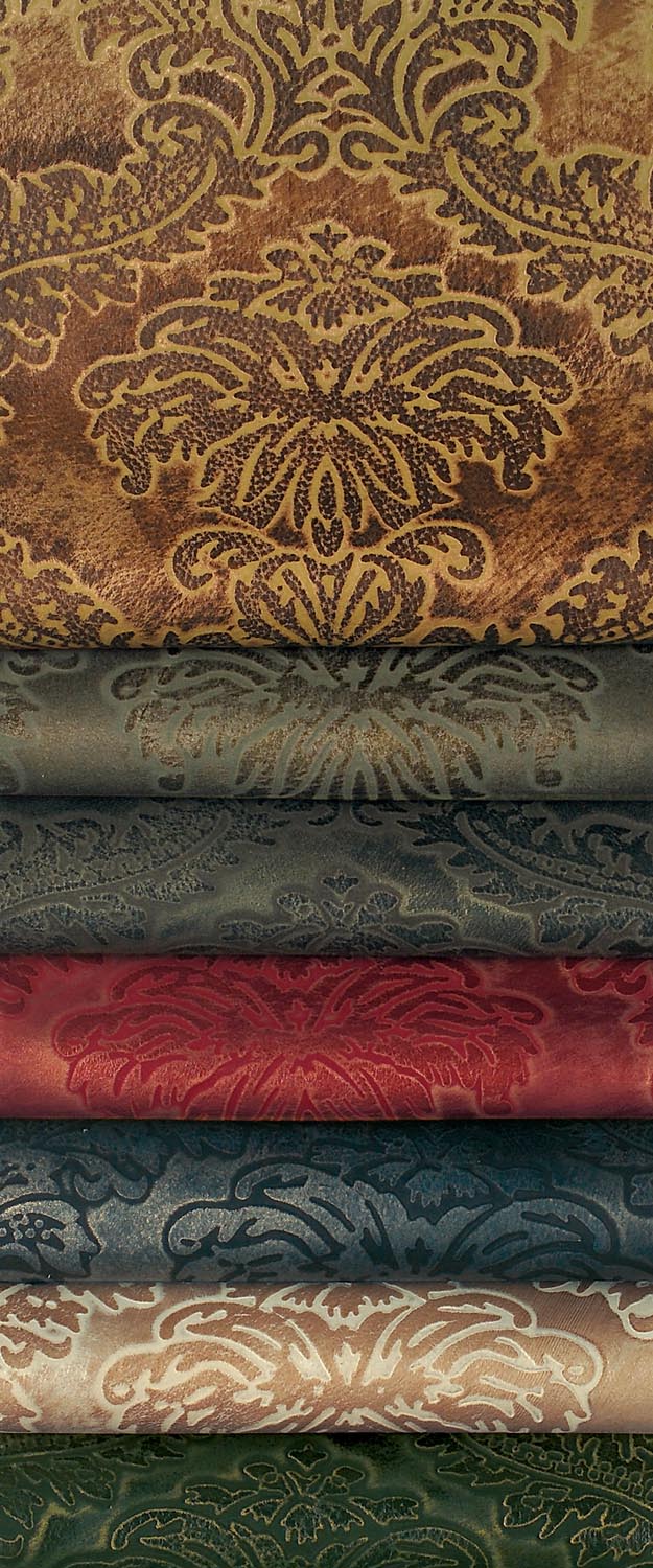 Townsend Leather's Ancient Gaufrage Cowhide Palm Damask