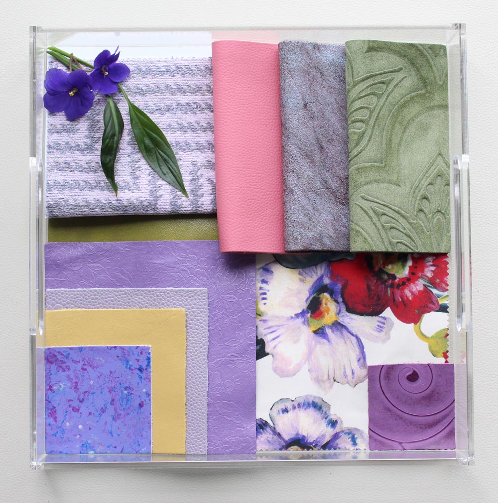 Townsend Leather's Violet and Green Mood Board