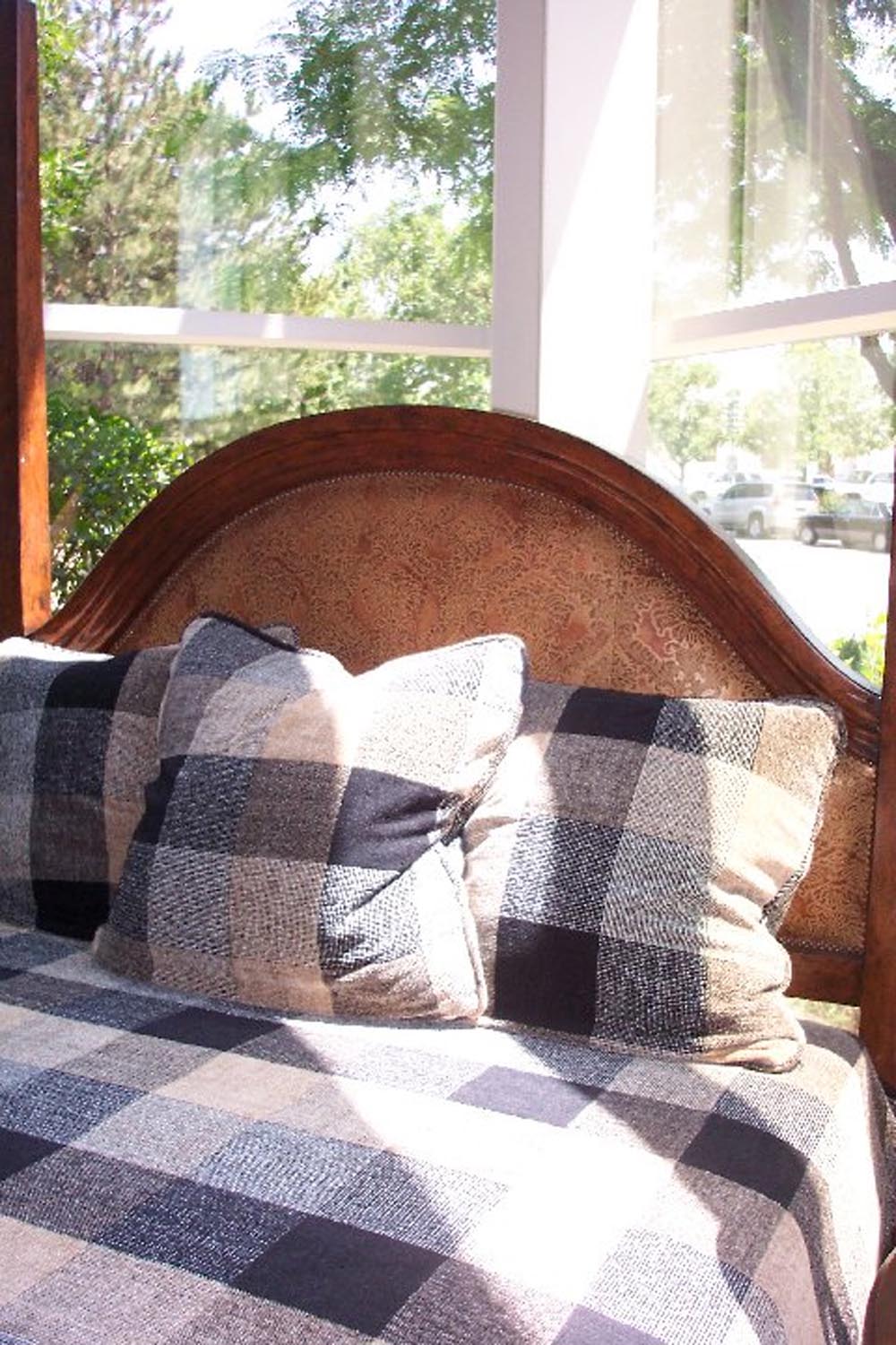 Townsend Leather's Aniline Gaufrage Cowhide Royal Cognac Palm Damask