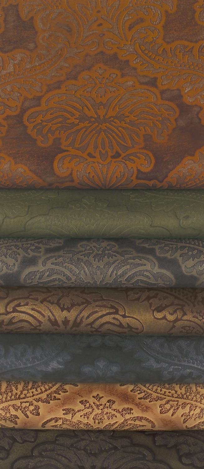 Townsend Leather's Aniline Gaufrage Cowhide Palm Damask
