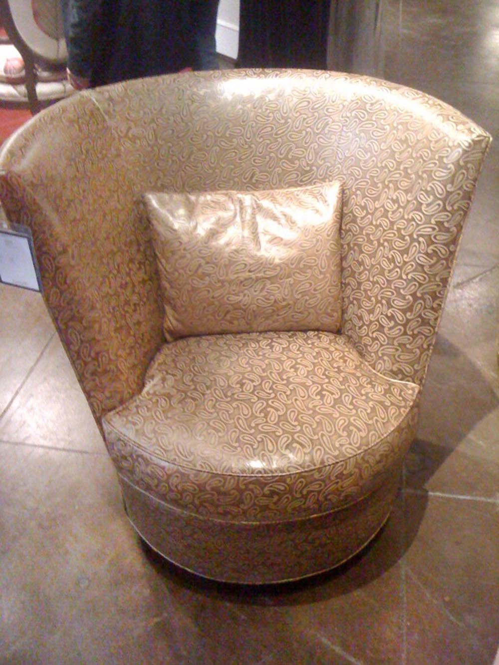 Townsend Leather's Gaufrage Brushed Metallic Cowhide Indian Ginger Paisley