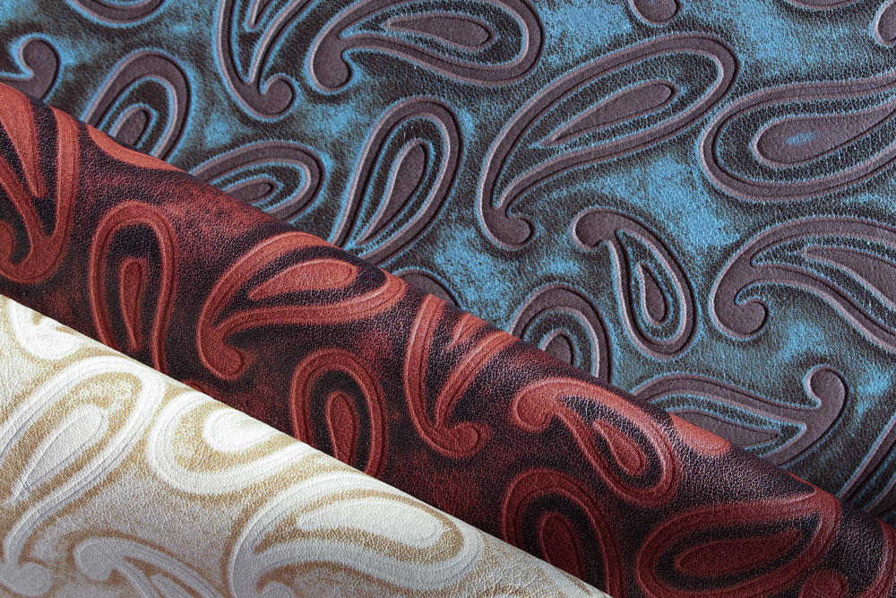 Townsend Leather's Gaufrage Brushed Metallic Cowhide Paisley