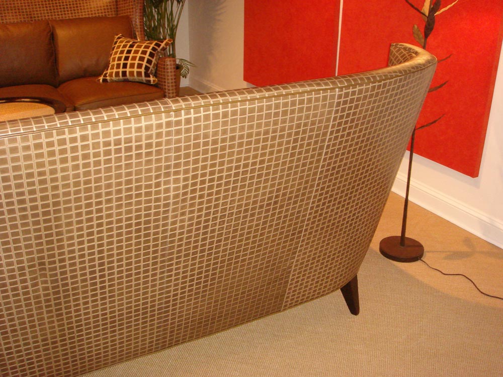 Townsend Leather's Aniline Gaufrage Geometric Cowhide Indian Ginger Blocks