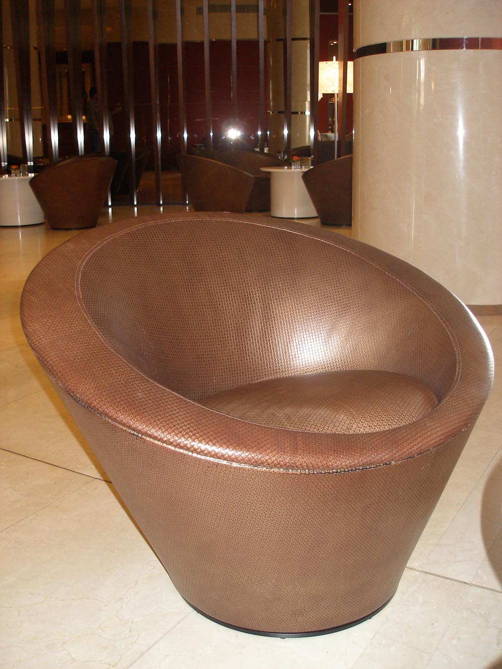 Townsend Leather's Aniline Gaufrage Geometric Cowhide Clove Spice Mini Cobble