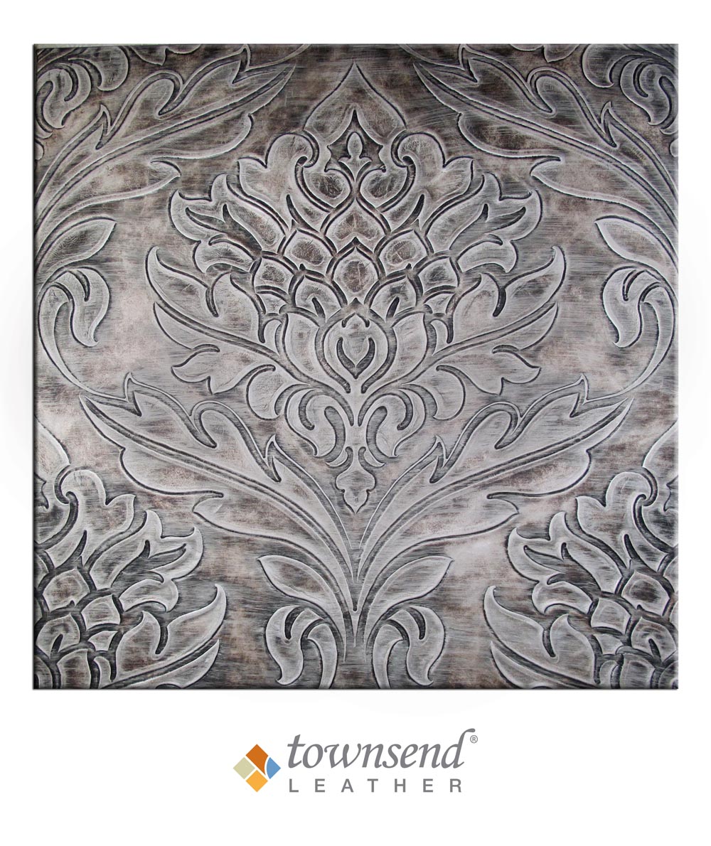 Townsend Leather's Medici Damask Cowhide Magnificent Marble