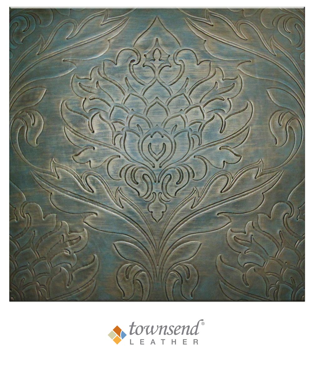 Townsend Leather's Medici Damask Cowhide Exquisite Emerald