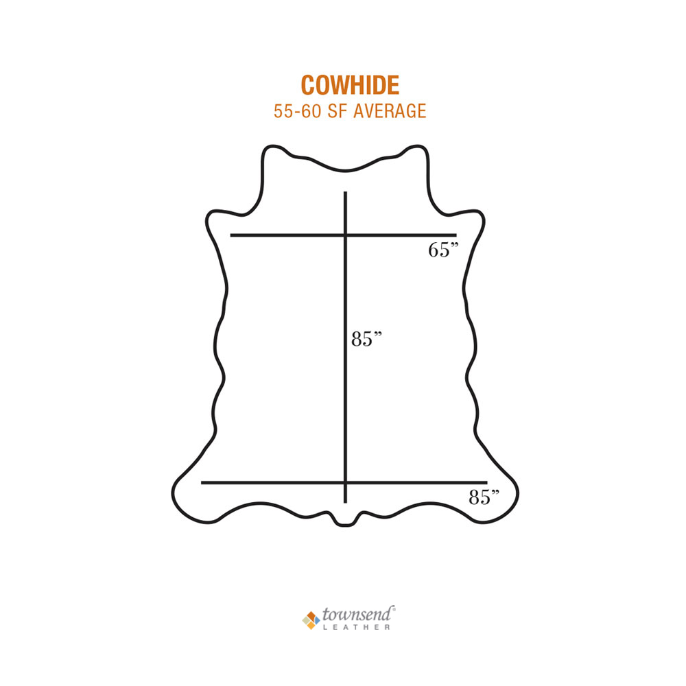 Townsend Leather's Average Hide Size: Cowhide